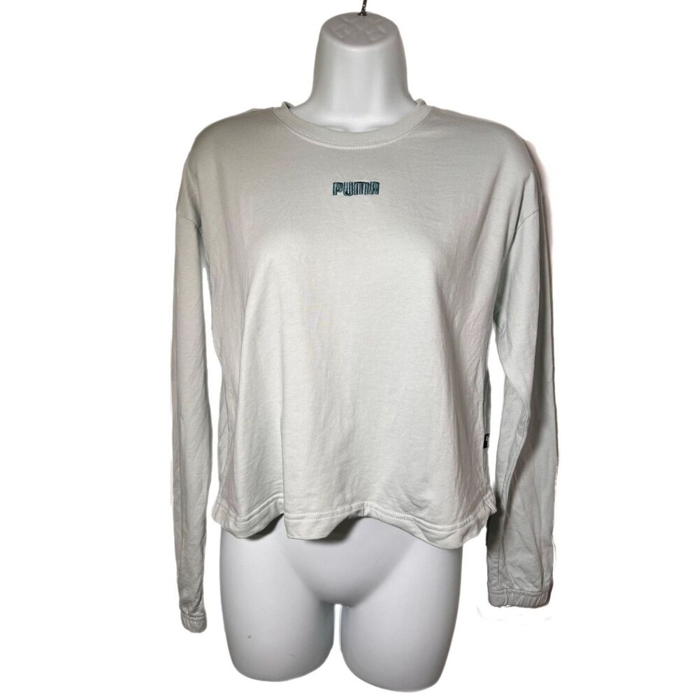 Puma Teal Cotton Relaxed Crew Pullover Women's Size XS